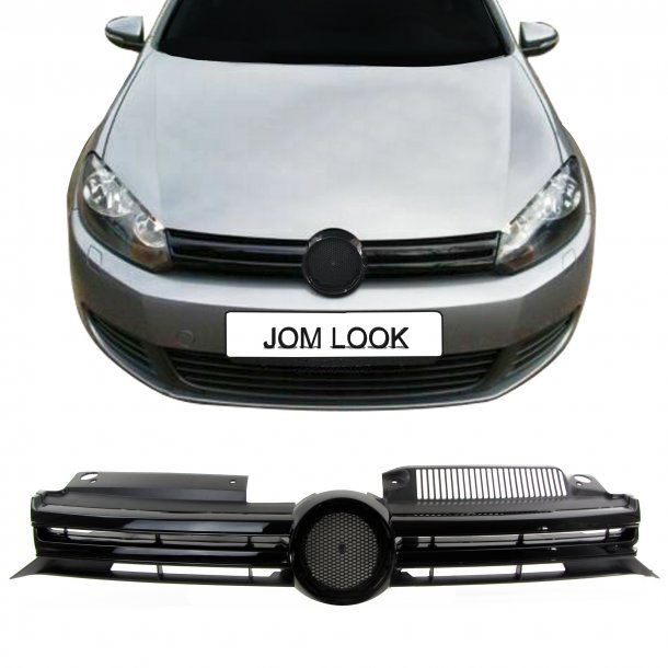 JOM Frontgrill sort VW Golf 6 1K, rgang 10/2008 -10/2012 - u. logo