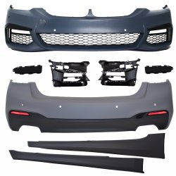 JOM Kofangerst for/bag i sport-design inkl. sideskrter med PDC-huller til BMW 5-serie G30, 2017-