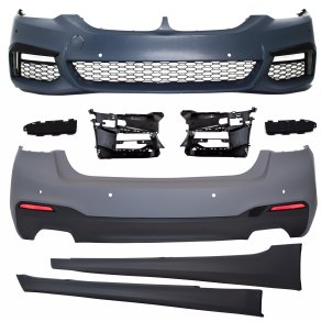 JOM Kofangerst for/bag i sport-design inkl. sideskrter med PDC-huller til BMW 5-serie G30, 2017-