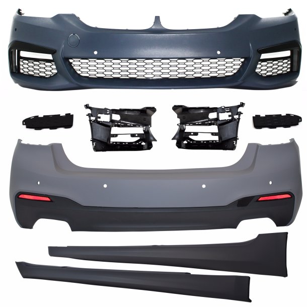 JOM Kofangerst for/bag i sport-design inkl. sideskrter med PDC-huller til BMW 5-serie G30, 2017-