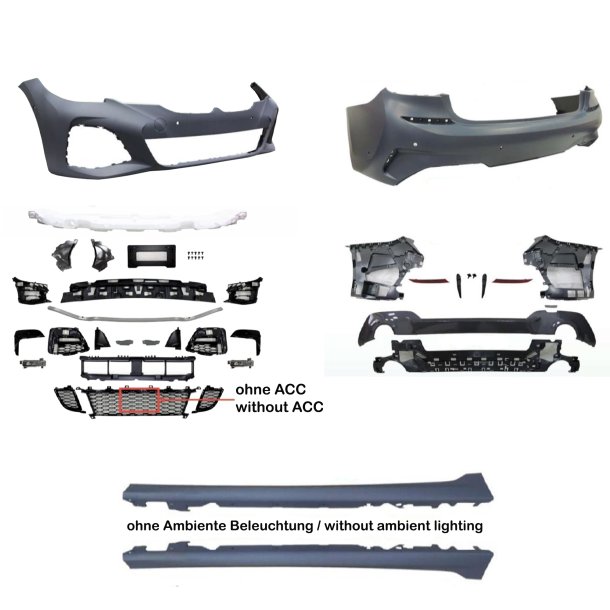 JOM Body kit sportsdesign inkl. sideskrter med PDC-huller og parkeringsass. BMW 3 serie G20, 2019-