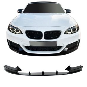 JOM Frontspoiler i Performance-look, 2-delt  Sort hjglans til BMW 2 serie F22/F2, rgang 2013-2020