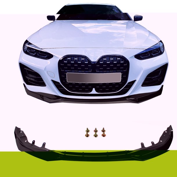 JOM Frontspoiler i sort hjglans  3-delt Sport Performance design BMW 4-serie G22, 2020-