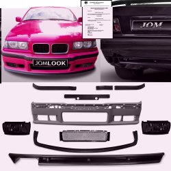 JOM Kofanger kit inkl. rgfarvet tgelygter &amp; hkskrte til BMW 3-serie E36 Sedan, Coup &amp; Cabriolet