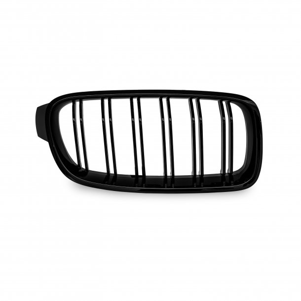 JOM Frontgrill med dobbelt ribbe i blank sort til BMW serie 3 F30/F31 rgang 2011-2015