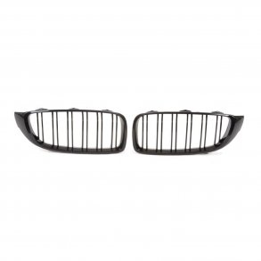 JOM Frontgrill med dobbelt ribbe i blank sort til BMW serie 4 F32/F33/F36 rgang 2013-