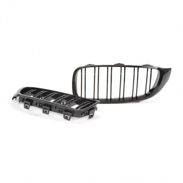 JOM Frontgrill med dobbelt ribbe i blank sort til BMW serie 4 F32/F33/F36 rgang 2013-