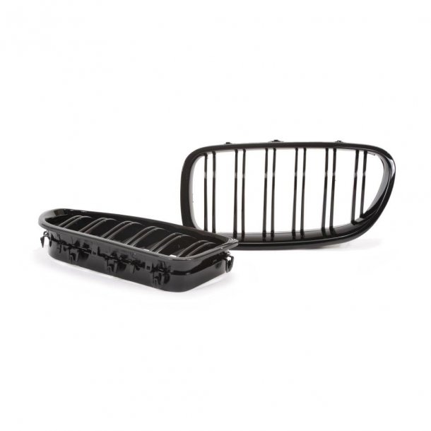 JOM Frontgrill med dobbelt ribbe i blank sort til BMW serie 5 F10/F11/F18 rgang 2010-2015