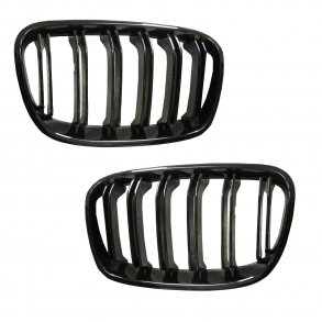 JOM Frontgrill med dobbelt ribbe i blank sort til BMW serie 1 F20/F21 rgang 2011-2015