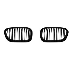 JOM Frontgrill med dobbelt ribbe i blank sort til BMW serie 1 F20/F21 rgang 2015-