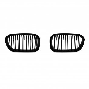 JOM Frontgrill med dobbelt ribbe i blank sort til BMW serie 1 F20/F21 rgang 2015-