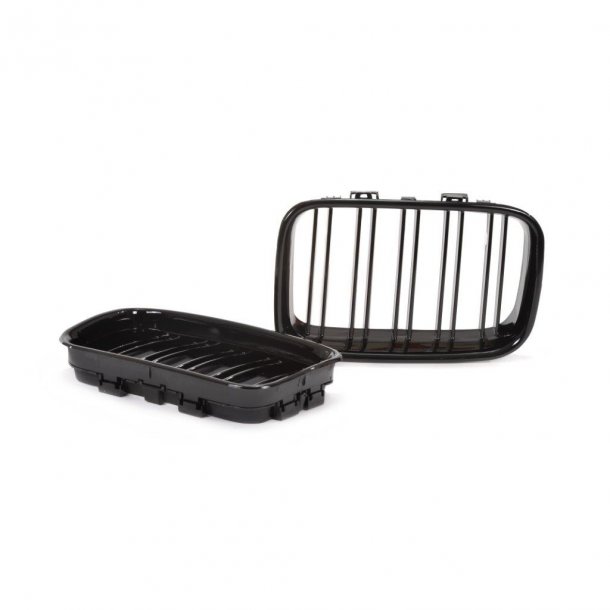 JOM Frontgrill med dobbelt ribbe i blank sort til BMW serie 3 E36 rgang 1990-1996