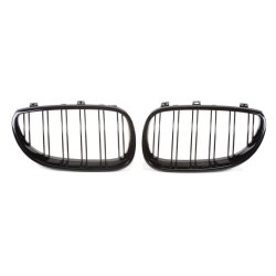 JOM Frontgrill med dobbelt ribbe i blank sort til BMW serie 5 E60 rgang 2003-2010