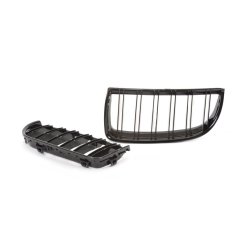 JOM Frontgrill med dobbelt ribbe i blank sort til BMW serie 3 E90 rgang 2005-2008