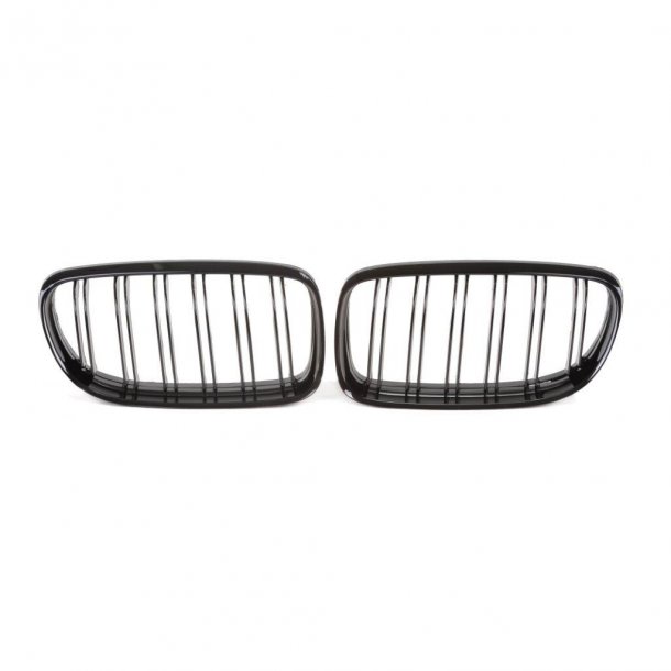 JOM Frontgrill med dobbelt ribbe i blank sort til BMW serie 3 E90 rgang 2008-2011