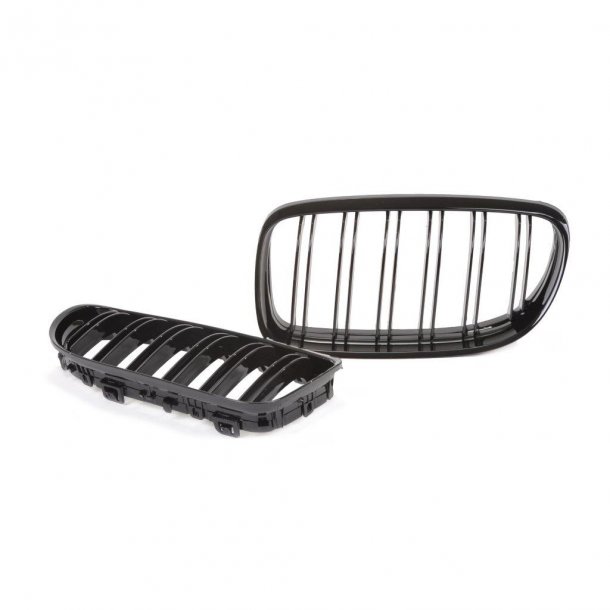 JOM Frontgrill med dobbelt ribbe i blank sort til BMW serie 3 E90 rgang 2008-2011