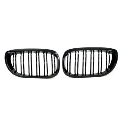 JOM Frontgrill med dobbelt ribbe i blank sort til BMW Serie 3 E46 2-drs, rgang 2003-2006