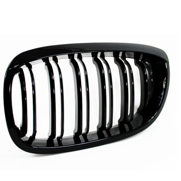 JOM Frontgrill med dobbelt ribbe i blank sort til BMW Serie 3 E46 2-drs, rgang 2003-2006