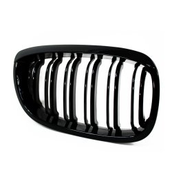 JOM Frontgrill med dobbelt ribbe i blank sort til BMW Serie 3 E46 2-drs, rgang 2003-2006