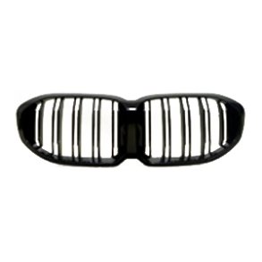 JOM Frontgrill med dobbelt ribbe i blank sort til BMW serie 1 (F40), 2019-