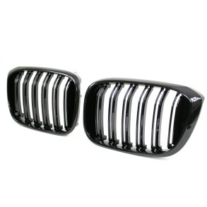 JOM Frontgrill med dobbelt ribbe i blank sort til BMW X3 (G01), 2017-