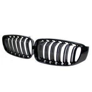 JOM Frontgrill med dobbelt ribbe i blank sort til BMW serie 3 F34 GT, 2013-