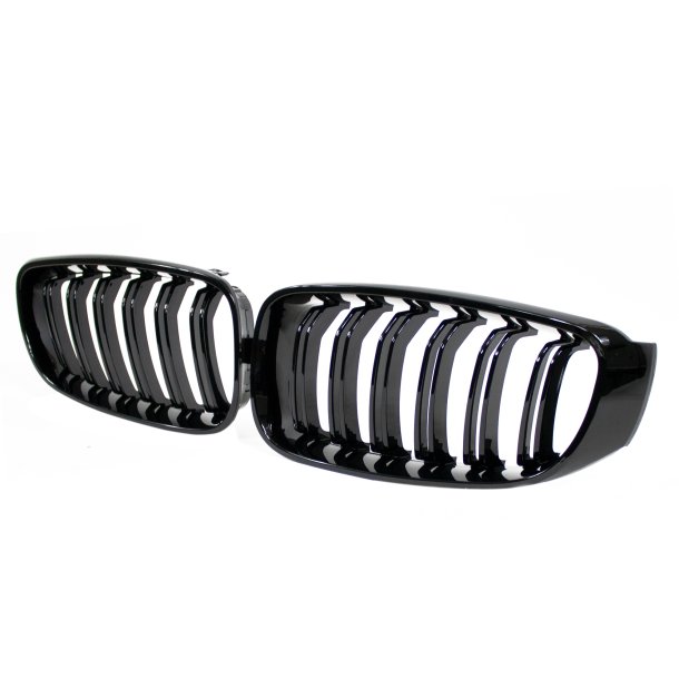 JOM Frontgrill med dobbelt ribbe i blank sort til BMW serie 3 F34 GT, 2013-