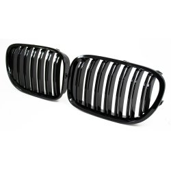 JOM Frontgrill med dobbelt ribbe i blank sort hjglans til BMW 7-serie (F01), 20082015