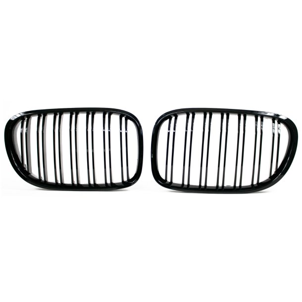JOM Frontgrill med dobbelt ribbe i blank sort hjglans til BMW 7-serie (F01), 20082015