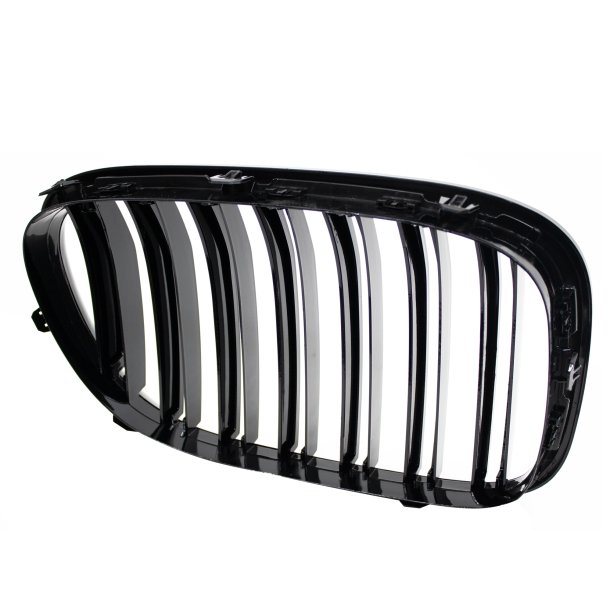 JOM Frontgrill med dobbelt ribbe i blank sort hjglans til BMW 7-serie (F01), 20082015