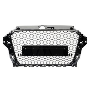 JOM Frontgrill honeycomb i blank sort til Audi A3 8V �rgang 2012-2016