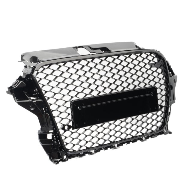 JOM Frontgrill honeycomb i blank sort til Audi A3 8V �rgang 2012-2016