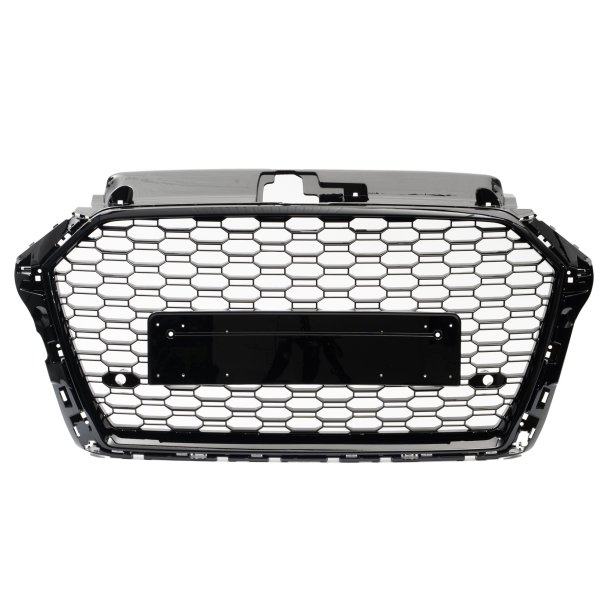 JOM Frontgrill honeycomb i blank sort til Audi A3 8V rgang 2017-2018