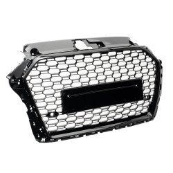 JOM Frontgrill honeycomb i blank sort til Audi A3 8V rgang 2017-2018
