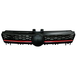 JOM Frontgrill med honeycomb gitter i sort med rd/krom liste til VW Golf 7 rgang 08.2012-