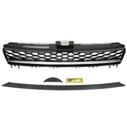 JOM Frontgrill med honeycomb gitter i sort/krom til VW Golf 7 rgang 08.2012- - uden logo