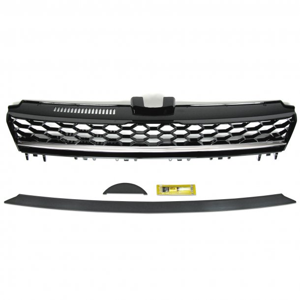 JOM Frontgrill med honeycomb gitter i sort/krom til VW Golf 7 rgang 08.2012- - uden logo
