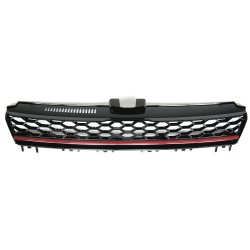 JOM Frontgrill med honeycomb gitter i sort/rd til VW Golf 7 rgang 08.2012- - uden logo