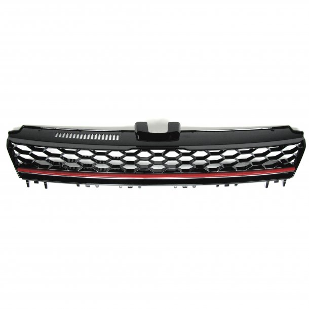 JOM Frontgrill med honeycomb gitter i sort/rd til VW Golf 7 rgang 08.2012- - uden logo