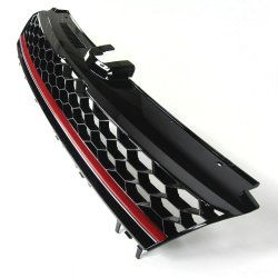 JOM Frontgrill med honeycomb gitter i sort/rd til VW Golf 7 rgang 08.2012- - uden logo