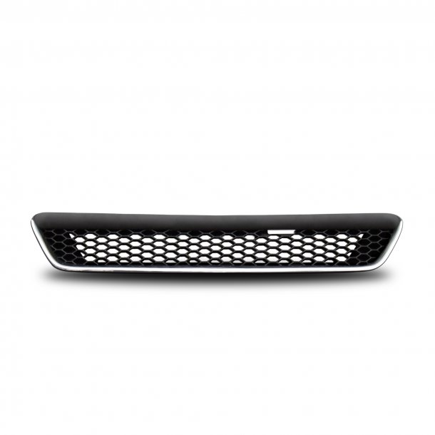 JOM Frontgrill sports look med diamant look i blank sort/krom til Opel Astra G - uden logo