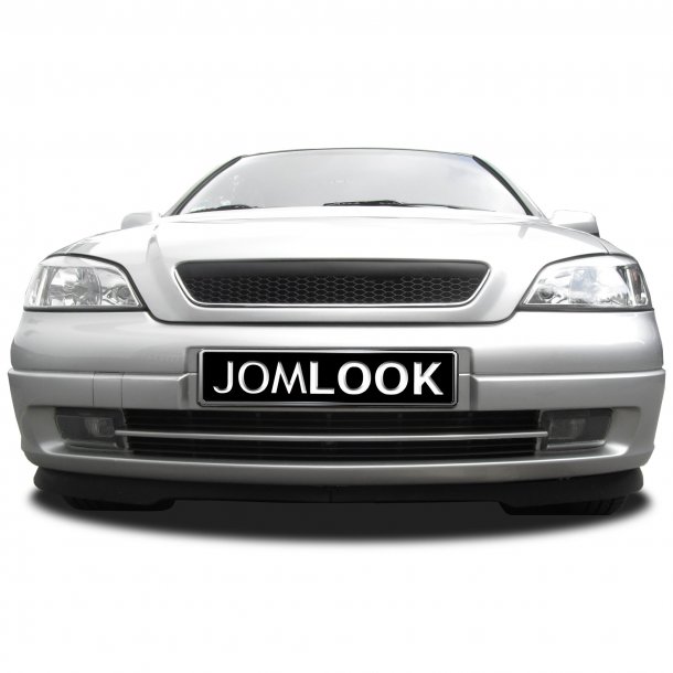 JOM Frontgrill sports look med diamant look i blank sort/krom til Opel Astra G - uden logo