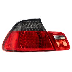 LED baglygter klar glas sort/rd til BMW E46 3 serie, Cabrio, rgang 04.2000-03.2003