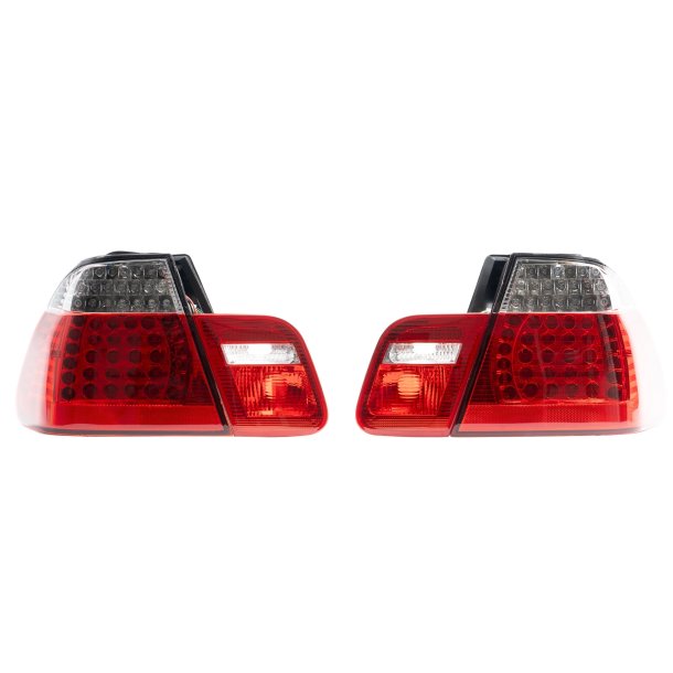 LED baglygter klar glas rd/hvid til BMW E46 3 serie, Sedan, rgang 2001-2005