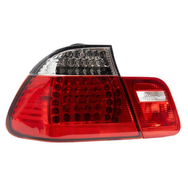LED baglygter klar glas rd/hvid til BMW E46 3 serie, Sedan, rgang 2001-2005