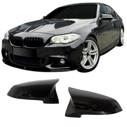 Spejlcover st i blank sort til BMW F10 LCI, F11, F06, F12, F13, F02, F03, F04, 2014-2018
