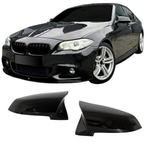Spejlcover st i blank sort til BMW F10 LCI, F11, F06, F12, F13, F02, F03, F04, 2014-2018