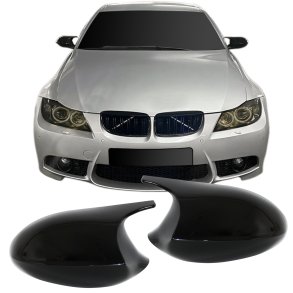 Spejlcover st i blank sort til BMW 3 serie E90/E91, 2005-2008, E92/ E93, 2006-2010