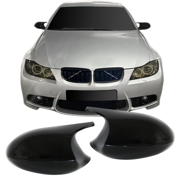 Spejlcover st i blank sort til BMW 3 serie E90/E91, 2005-2008, E92/ E93, 2006-2010
