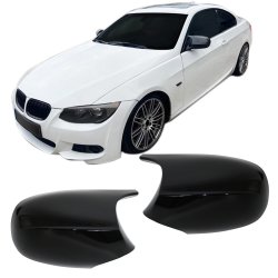 Spejlcover st i blank sort til BMW E90 3 series LCI, E91 LCI, 2008-2013, E92/ E93 LCI, 2010-2014